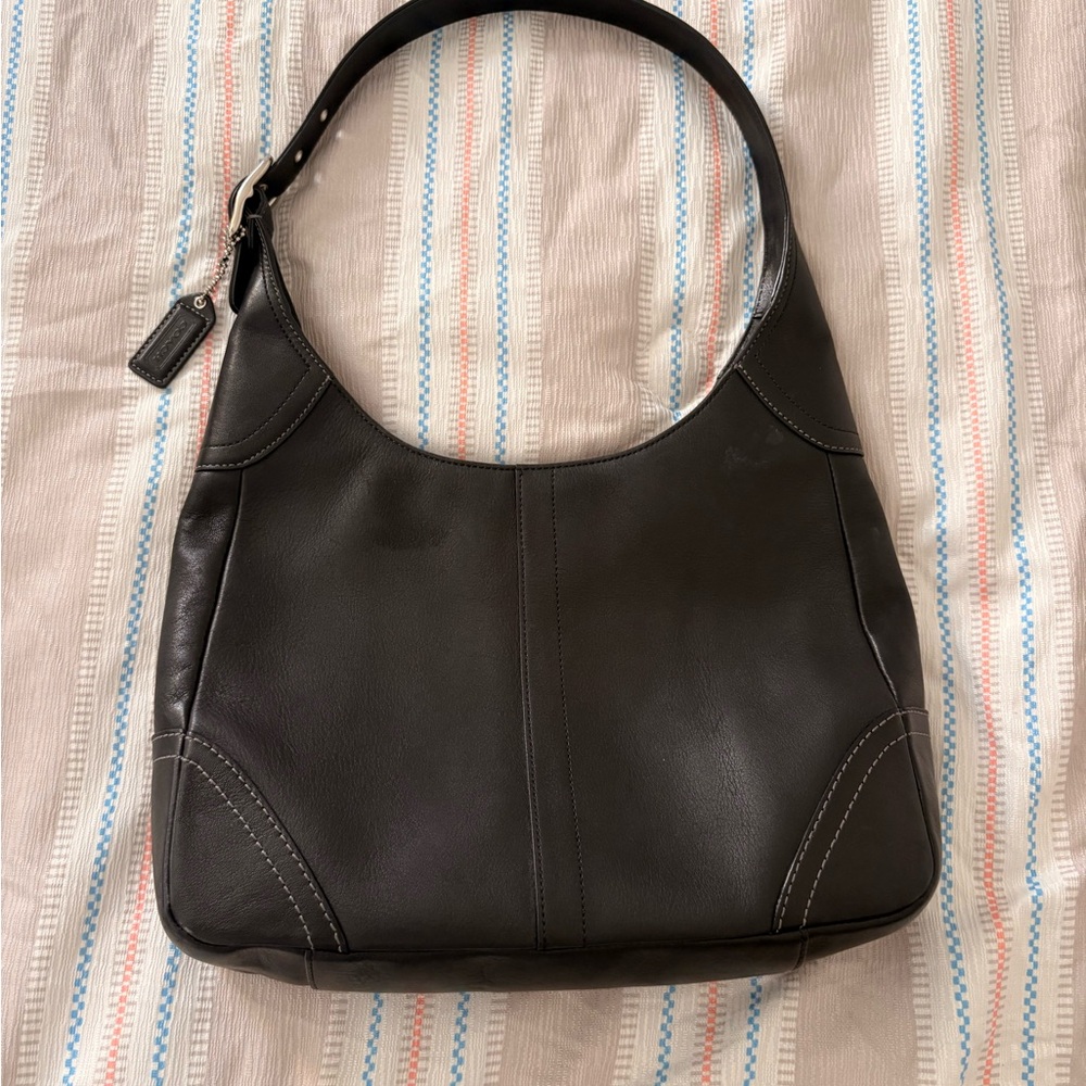 Coach Black Leather Hobo Bag